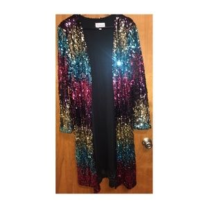 Multi-color sequin cardigan